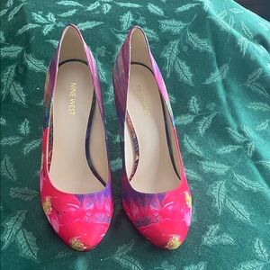 Nine West Vibrant Pink and Purple Heels